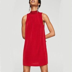 Mango Red Clari Sleeveless Tie Back Dress Size 4